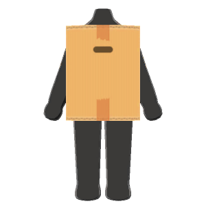 Cardboard-box suit