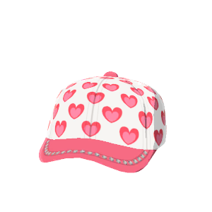 Heart-print cap