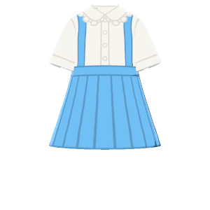 Suspender skirt with blouse