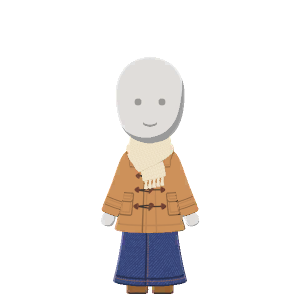 Duffle coat & skirt outfit