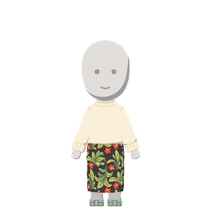 Botanical-print-skirt outfit