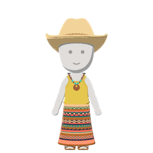 Geometric-skirt outfit