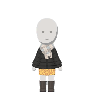 Skirt & down-jacket outfit