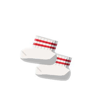 Striped-cuff ankle socks