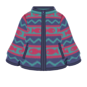 Patterned fleece jacket
