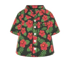 Hibiscus-print shirt