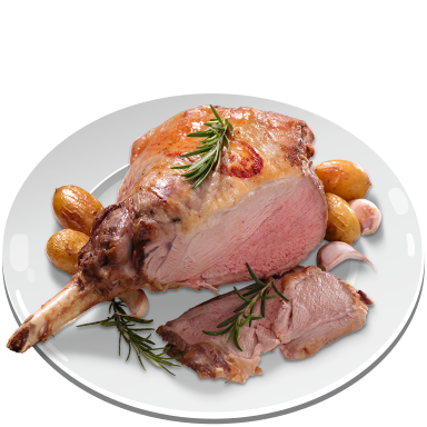 Roasted leg of lamb