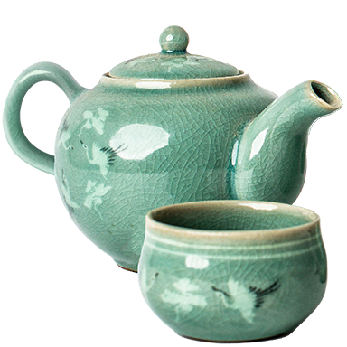 Celadon-porcelain tea set