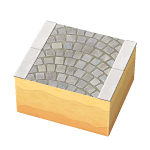 Arched-cobblestone path